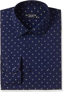 Diverse Men's Cotton Printed Full Sleeve Regular Formal Shirt