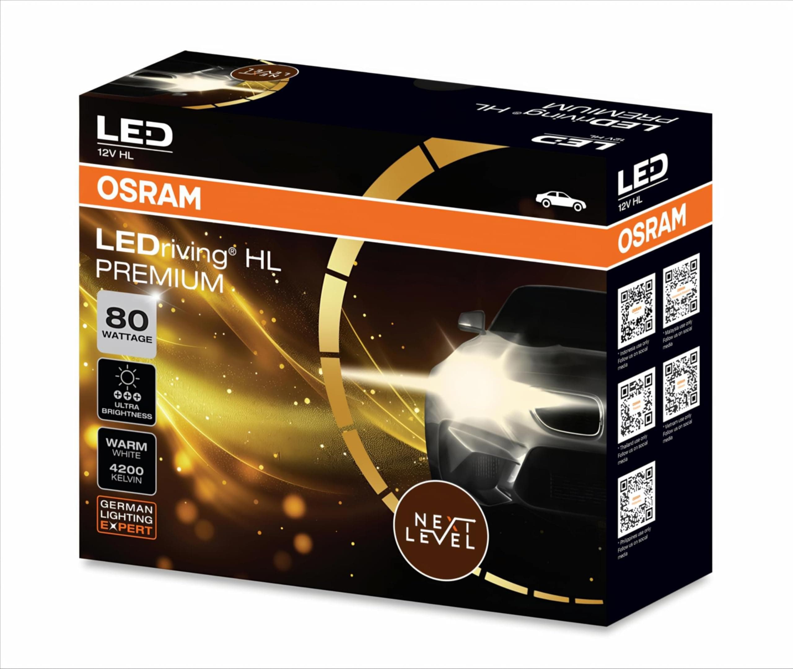 Osram LED HEADLIGHT FOR CAR H6204 WARM WHITE (H4/H19 12V 80W 4200K)