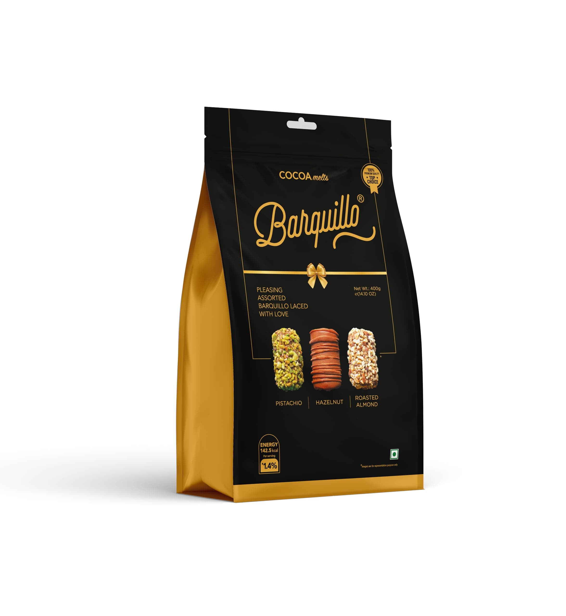 Barquillo Assorted Premium Chocolate Pouch - 20 Pcs (400 gm) imported | Dubai couverture taste | Festive Gift Pack Celebration specially for Festivals | Relatives & Family