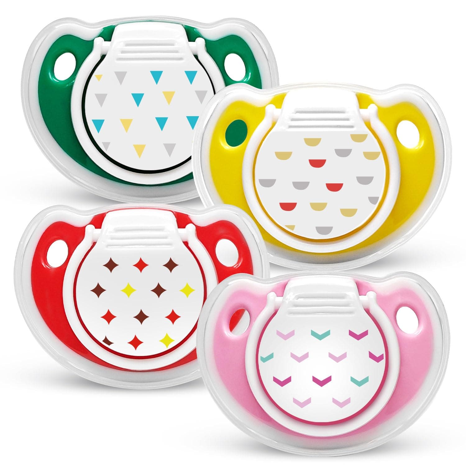 Mee Mee Pacifier Ultra Light Soft Silicone Nipple | BPA Free | Oral stimulatory | Teether | Air Flow Shield Pacifier for Babies | 0-6 Months + Kids | Pack of 4 | (Assorted)