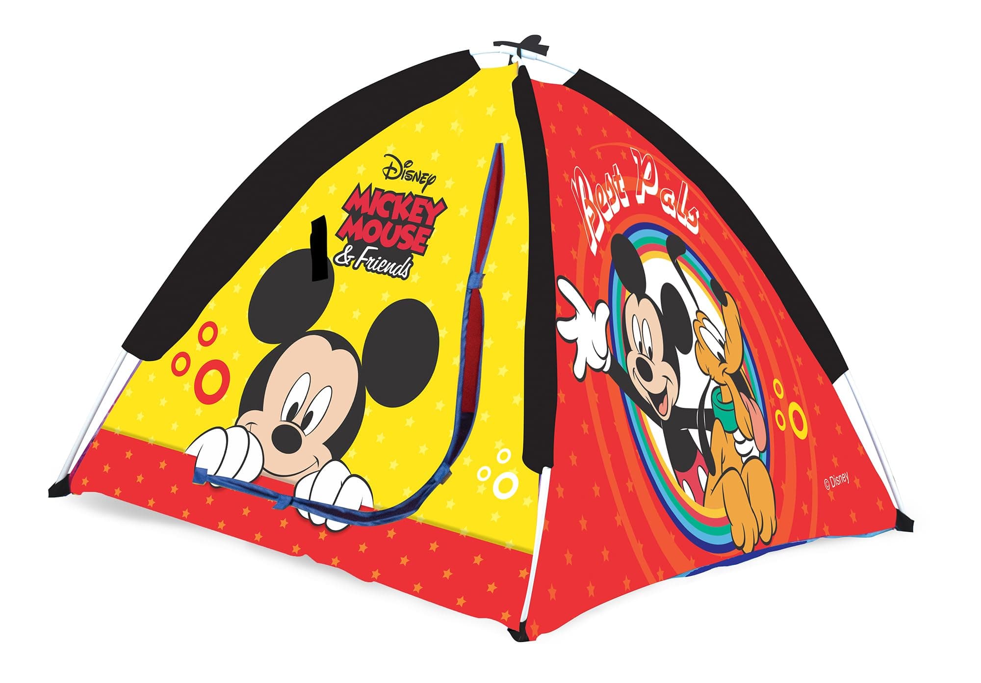 Amazon Brand Jam & Honey Kids Camping Play Tent House, Mickey Mouse Theme, BIS Safe for Kids, Foldable Portable Indoor Outdoor Playhouse Tent for Girls Boys Age 2+ Years, Easy Assembly
