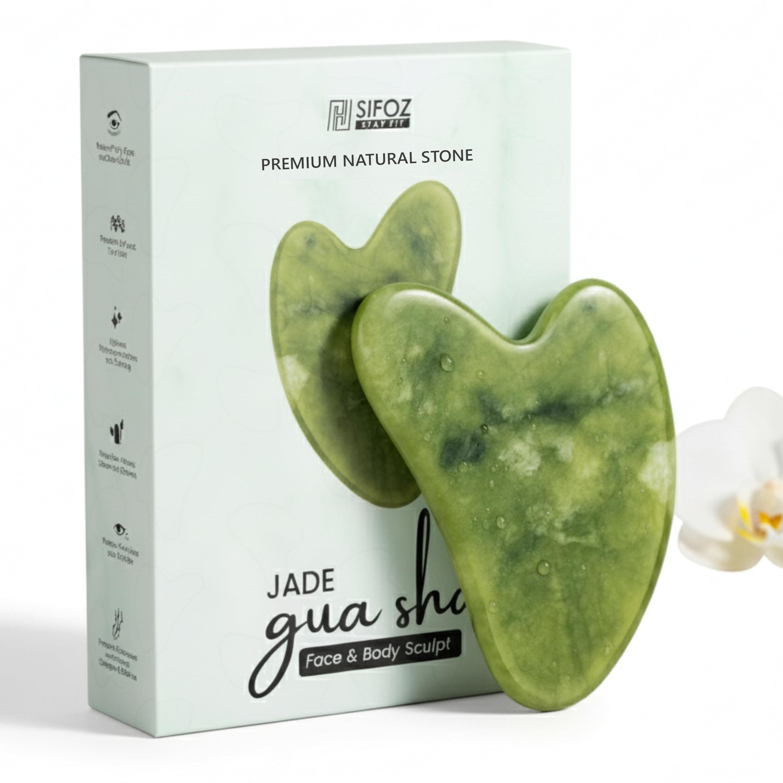 SIFOZ Premium Gua Sha Tool for Face – Anti-Aging Facial Massager for Skin Tightening, Wrinkle Reduction & Muscle Relaxation – Natural Skincare Stone for Face, Neck & Eyes