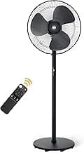 atomberg Renesa 400mm Pedestal Fan | 5-star rated | Ideal for Home & Office | Silent BLDC Stand Fan | 6 Speeds | 35W | Remote with Oscillation, Timer, Sleep | 2 Years Warranty (Midnight Black)
