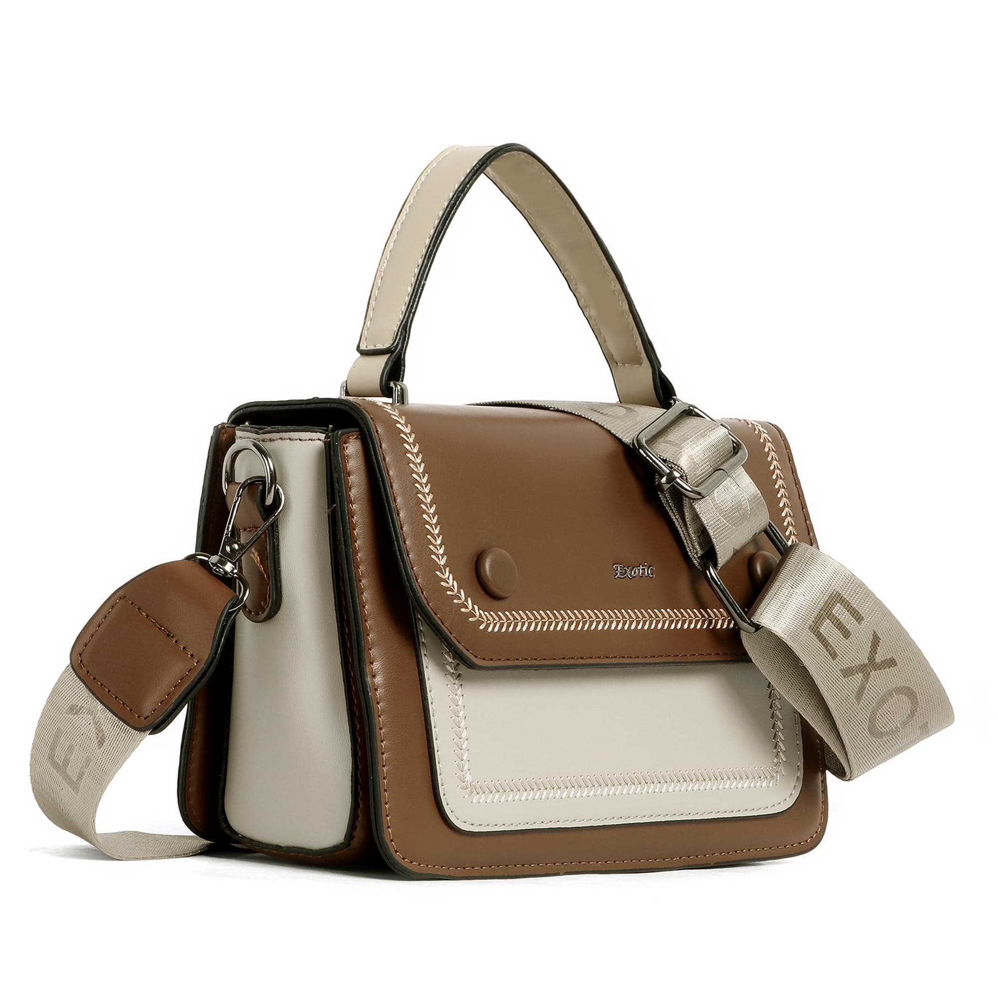 EXOTIC® Premium Embroidery Design Saddle Boxy Shoulder Bag for Women