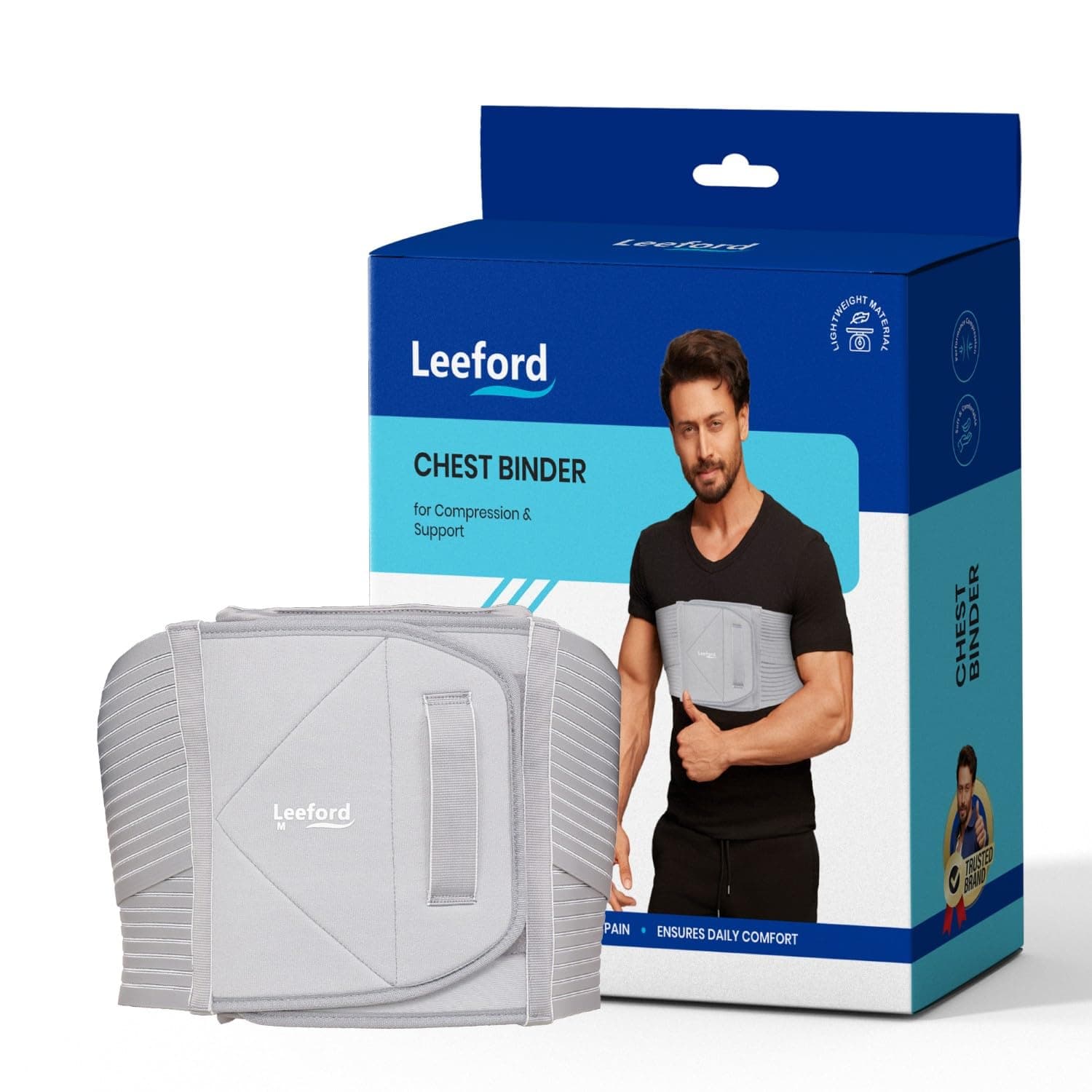 Leeford Ortho Chest Binder After Surgery, Chest Belt for Men & Women, XL | Lightweight, Breathable & Adjustable Compression Chest Surgery Belt, Chest pain relief Belt for Recovery & Immobilization