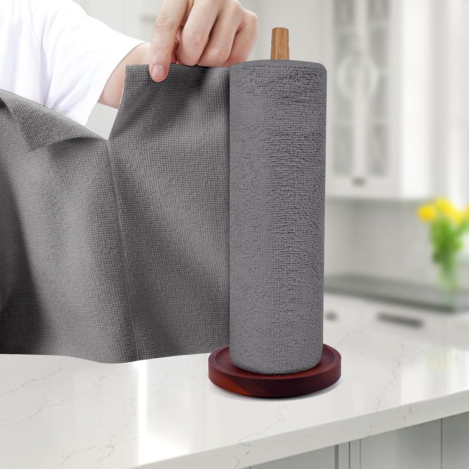 SGMVK Reusable Cloth Towel Roll for Kitchen 2000 Times Washable & Absorbent Cleaning Cloths Roll Microfiber, Eco-Friendly Clothes Towel Alternative, Multi-Purpose Microfiber Towels (1, Grey)