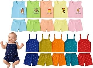 Stylelogy Dress for new born baby set 0-3 Months| Just born baby Cotton Clothes For Girl & Boy| Jabalas Top & Short Set 10 Piece Combo| Infant Baby 3kg Clothing Set