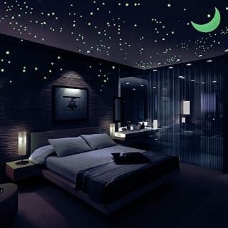 DreamKraft Glow Wall Self-Adhesive Sticker Starry Night Design | Vinyl, Neon, 30cms x 24cms, 422 Stickers