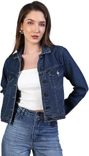 Urbano Fashion Women's Regular Fit Washed Full Sleeve Denim Jacket