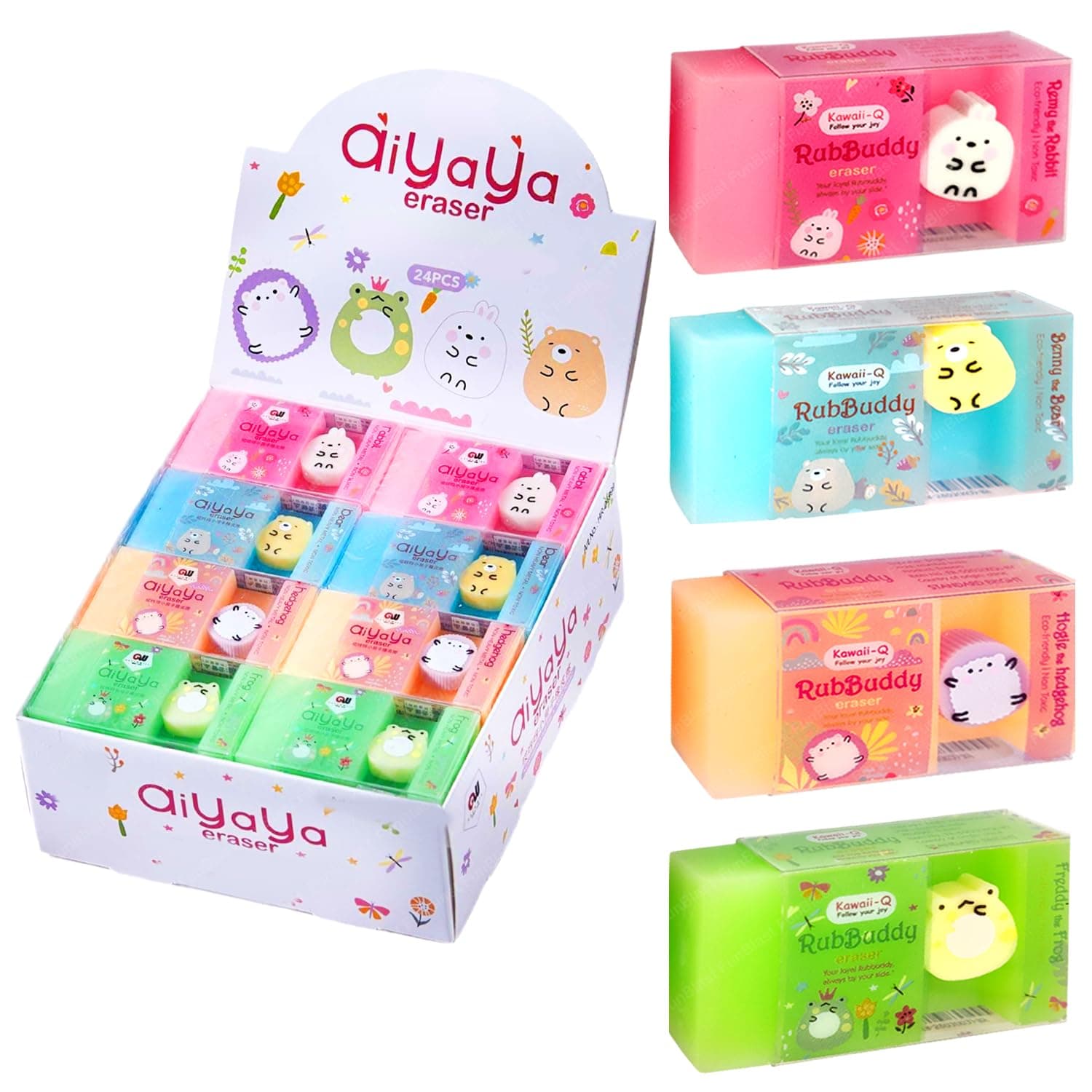 FunBlast Eraser for Kids – Rub Buddy Erasers for Kids, Stationary Set for Kids, Rubber Eraser for Kids, Kawaii Erasers, Fancy Erasers for Birthday Return Gift (Pack of 4 Pcs; Multicolor)