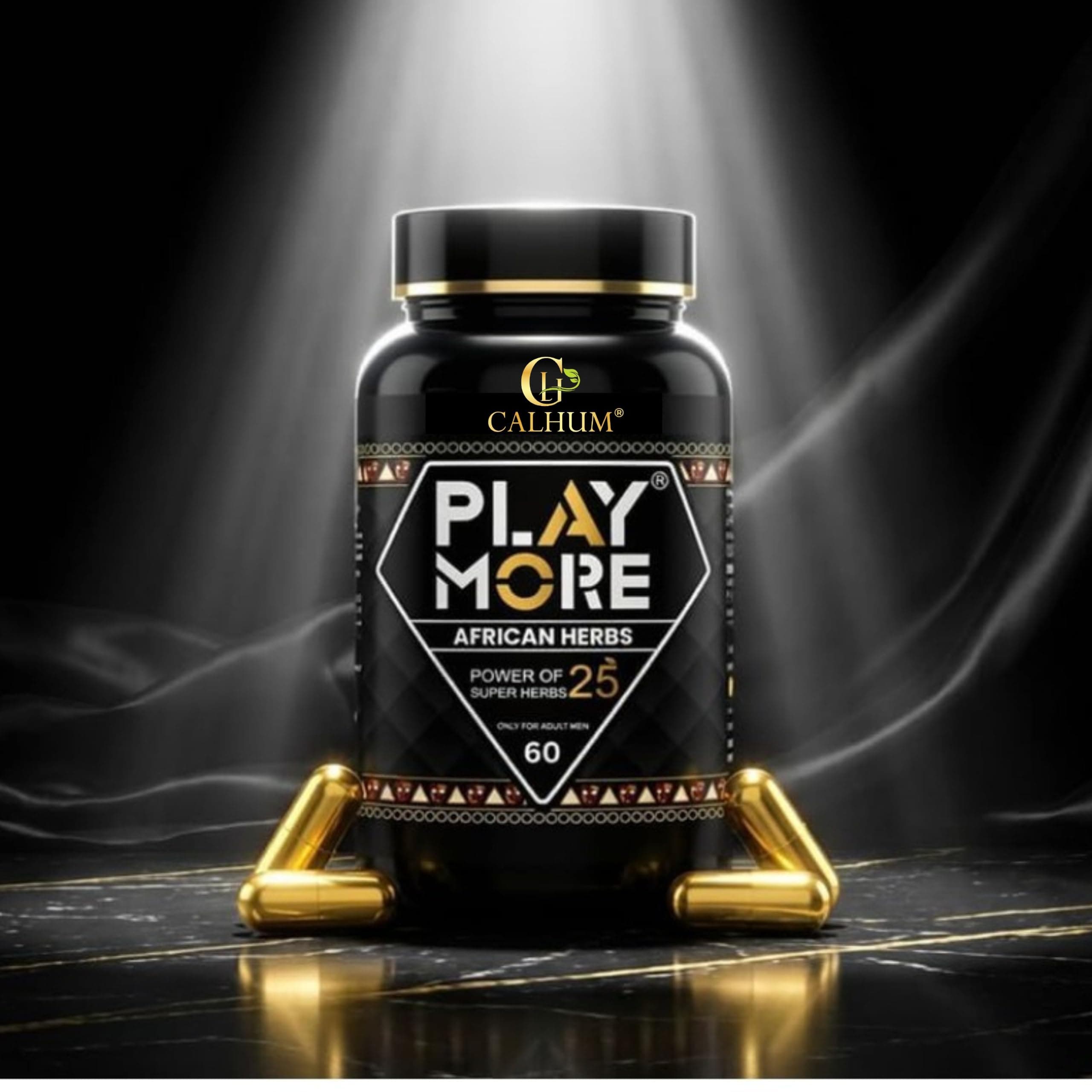 Play More African Herbs Capsules | Premium Herbal Wellness Supplement for Men | Natural African Herbal Blend | Daily Vitality & Active Lifestyle Support | 60 Veg Capsules