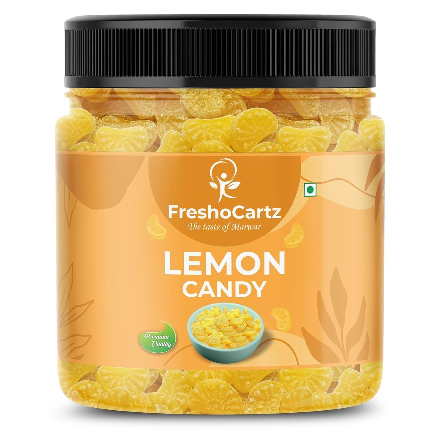 FreshoCartz Lemon Flavoured Candy | Sweet | Candy for Kids |Mouthfreshner - Jar Pack (Lemon Candy, 1kg (Pack of 1))