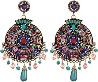 YouBella Jewellery Bohemian Multi-Color Earrings for Girls and Women