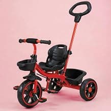 Lifelong Trike Cycle for Kids 2-5 Years Boys & Girl - Baby Cycle - Bicycle for Kids - Bike with 3 EVA Wheels & Basket -Durable Tricycle with Parental Control 30kg Capacity Red & Black