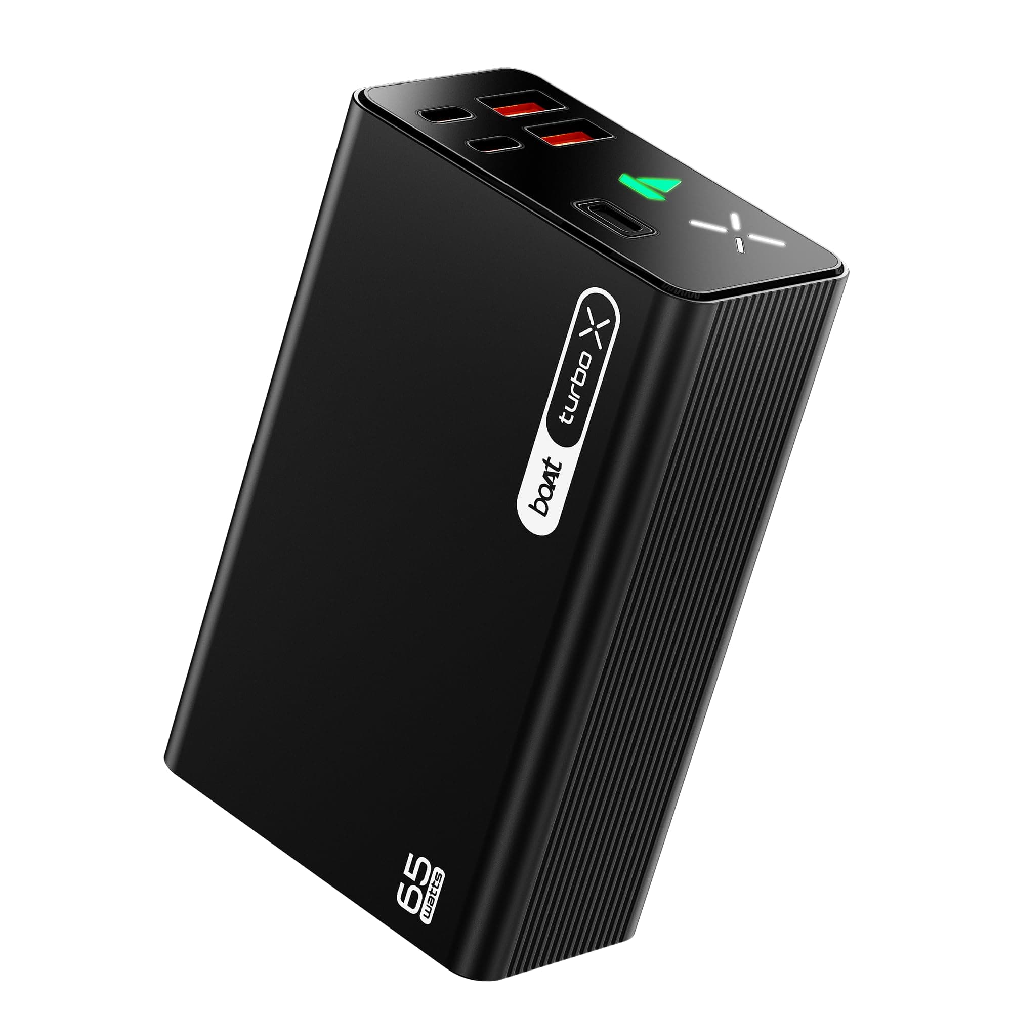 Boat EnergyShroom PB665 Turbo X, 30000mAh Laptop Powerbank w/ 65W Turbo Fast Charging, 100W high-Speed Cable. Compact, for MacBooks, laptops, iPhones, Android, Smartphones, Tablets (Onyx Black)