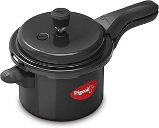 Pigeon by Stovekraft Titanium 3 Ltrs Outer Lid Pressure Cooker - Black, Aluminium