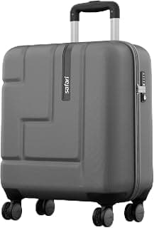 Safari Aviator 50 cm Cabin Overnighter Laptop Trolley Bag, Hard Case Polycarbonate, TSA Lock, 8 Wheels 360 Degree Wheeling Carry on Luggage, Suitcase for Travel, Trolley Bags for Travel, Gun Metal
