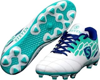Generic Steven Football SHOS Synthetic PVC Double Sole White Football Studs Shoes