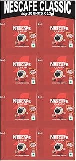 NESCAFE Classic Instant Coffee Powder | Great start to your morning | 100% Pure Coffee | 66 g (30 units x 2.2 g each) Pack, Packet