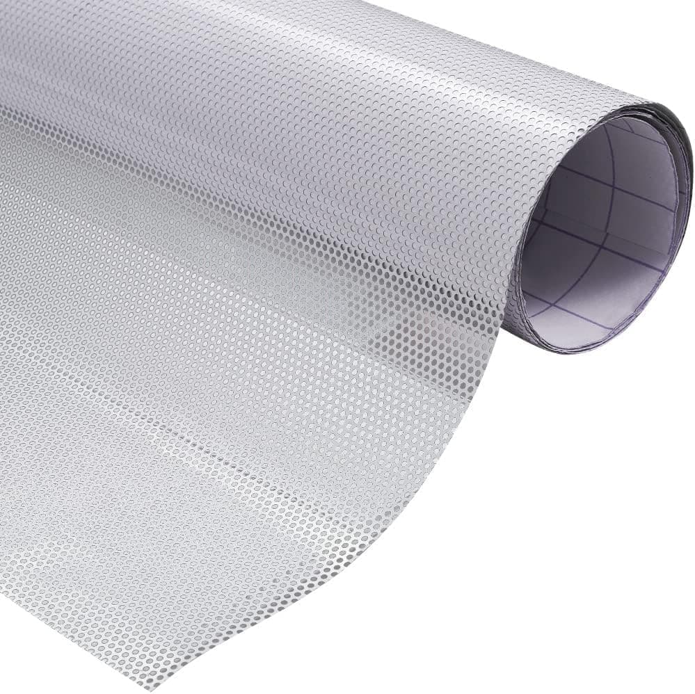 LIVECOOL One Way Vision Print Media Vinyl Window Film Perforated Mesh Film Self Adhesive Perforated Mesh Film Self Adhesive White Film (12 X 48*Inch, White Media Film)
