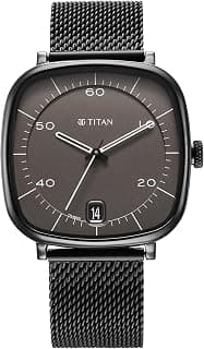 Titan Titan Neo Curve Quartz Analog with Date Anthracite Dial Black Stainless Steel Strap Watch for Men-NS1885NM01