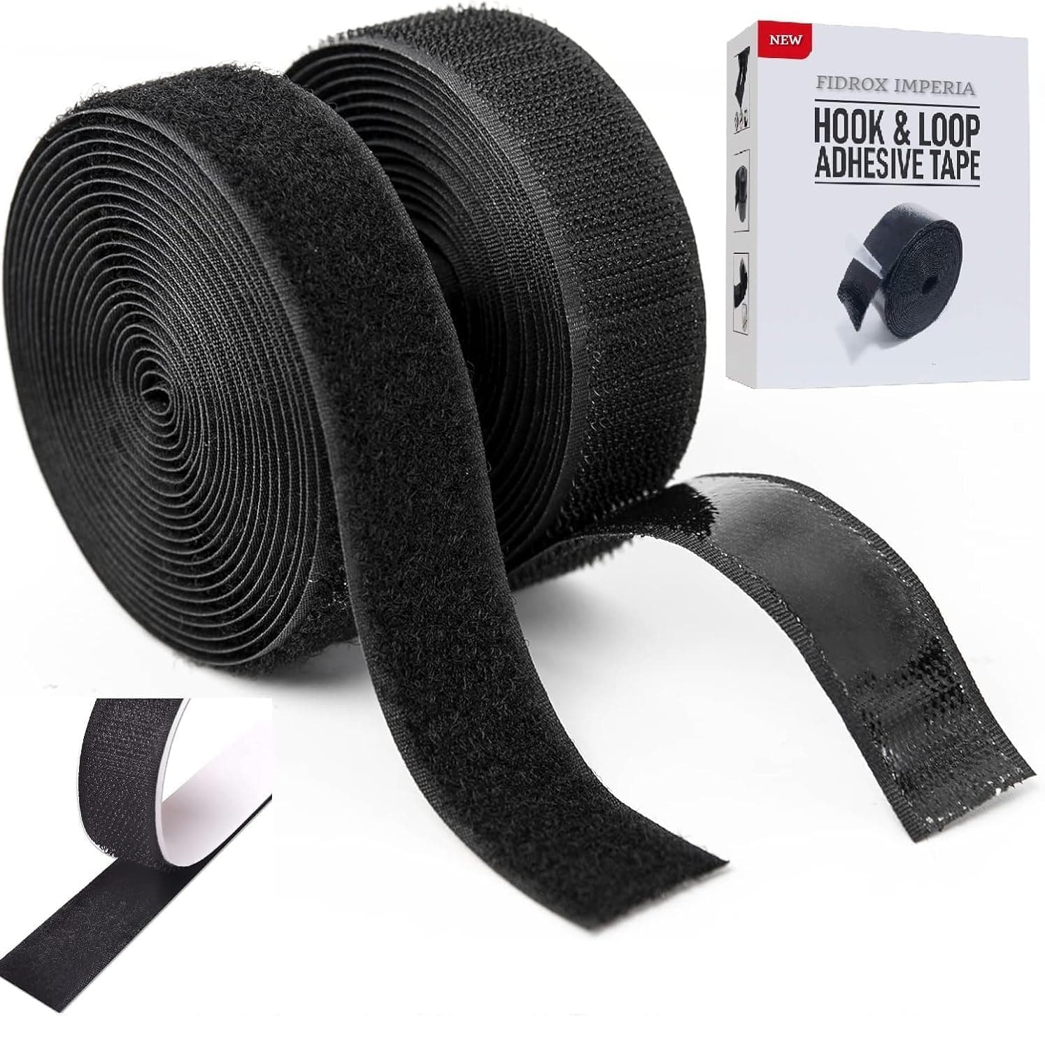 FI FIDROXIMPERIA Self-Adhesive Hook and Loop Tape, Tapes Roll, Self Sticky Back Strong Gripping Perfect for DIY | Home, Office, School, and Crafting |, Crafting & Wall Hanging (Hook and Loop Tape (2M x 25mm))