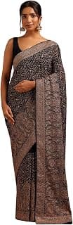 Soch Womens Georgette Botanical Saree With Stone Work