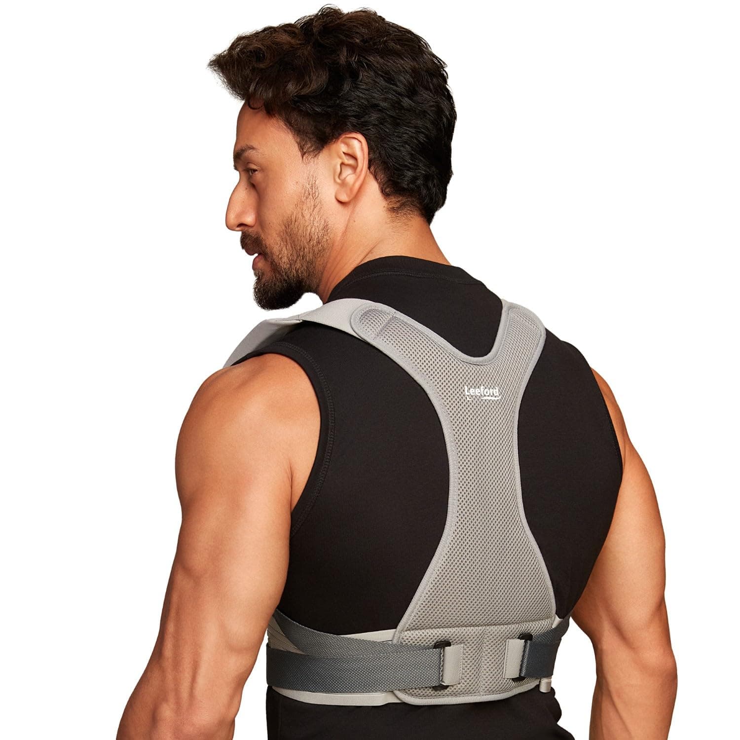 Leeford Ortho Neoprene Posture Corrector Belt for Men & Women, Back Pain Relief | Back Support Belt | Lightweight, Breathable Shoulder Support, Adjustable Size - Extra Large