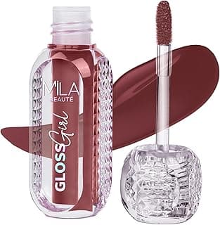 Mila Beauté Gloss Girl Lip Gloss | Enriched With Mango Seed Butter & Hyaluronic Acid | Light Weight & Non-Sticky Formula | Gives Fuller-Lip Effect & Extra Hydration | High Shine Finish - Dont Know, 2.8 ml