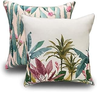 Reversible Cushion Cover 16 inch x 16 inch with Invisible Zipper - Premium Stitched Sofa Cushion Cover Set of 2