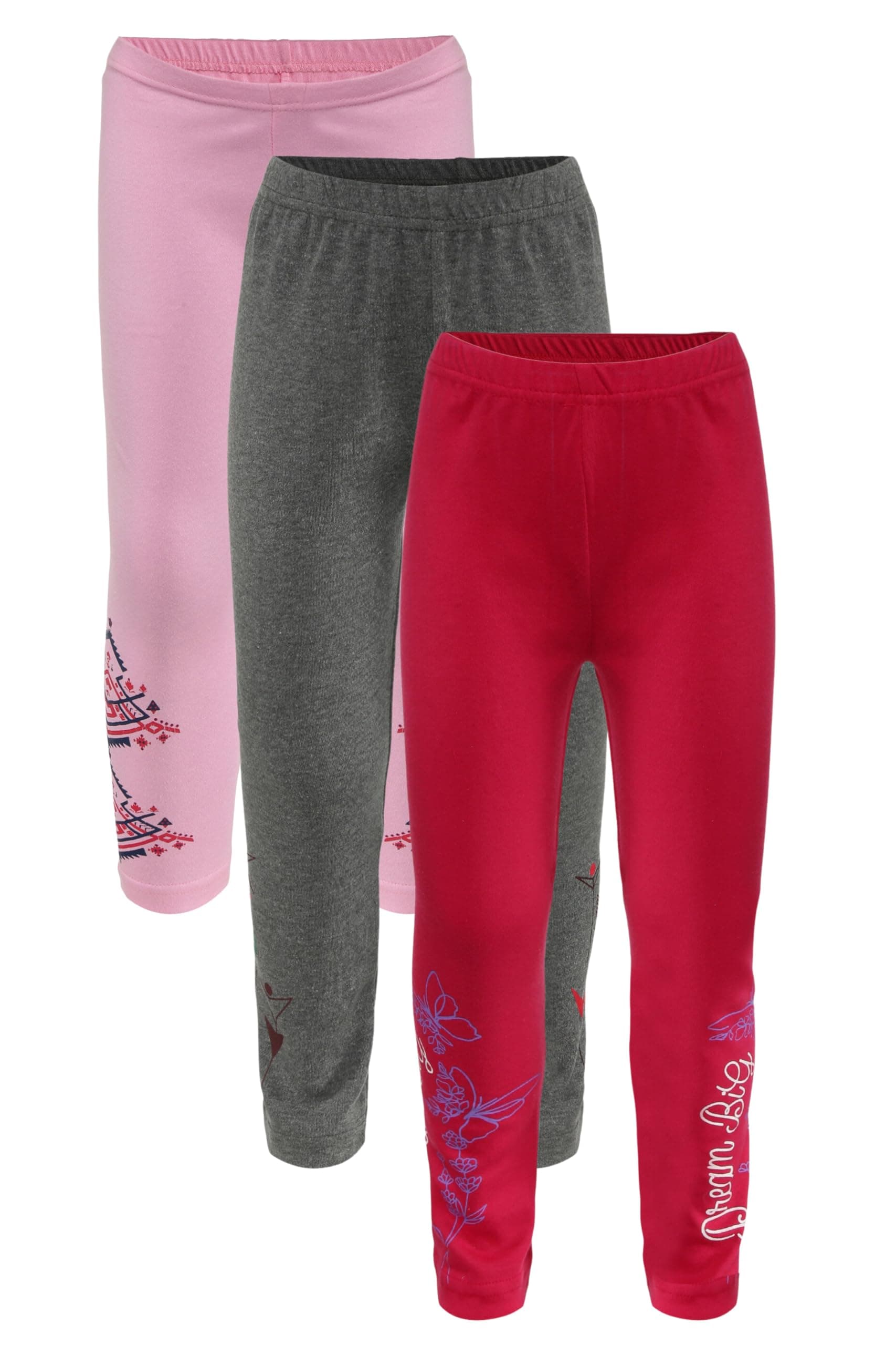 TotzTouch Girls Pant | Pyjamas | Leggings | trouser | lowers Cotton Stylish Print Near Ankle Pack of 3 Age 6 Months - 16 years