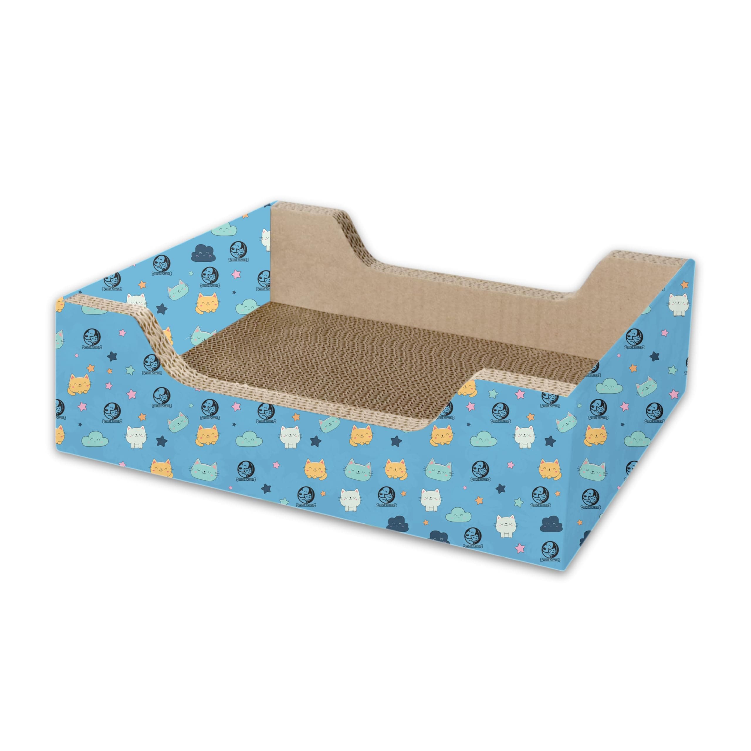 Foodie Puppies Cat Scratcher Pad with Catnip for Cats & Kittens - (Bed Scratcher) | Durable Corrugated Cardboard Cat Scratching Furniture in Rectangle Shape | Furniture Protection, Play & Relaxation