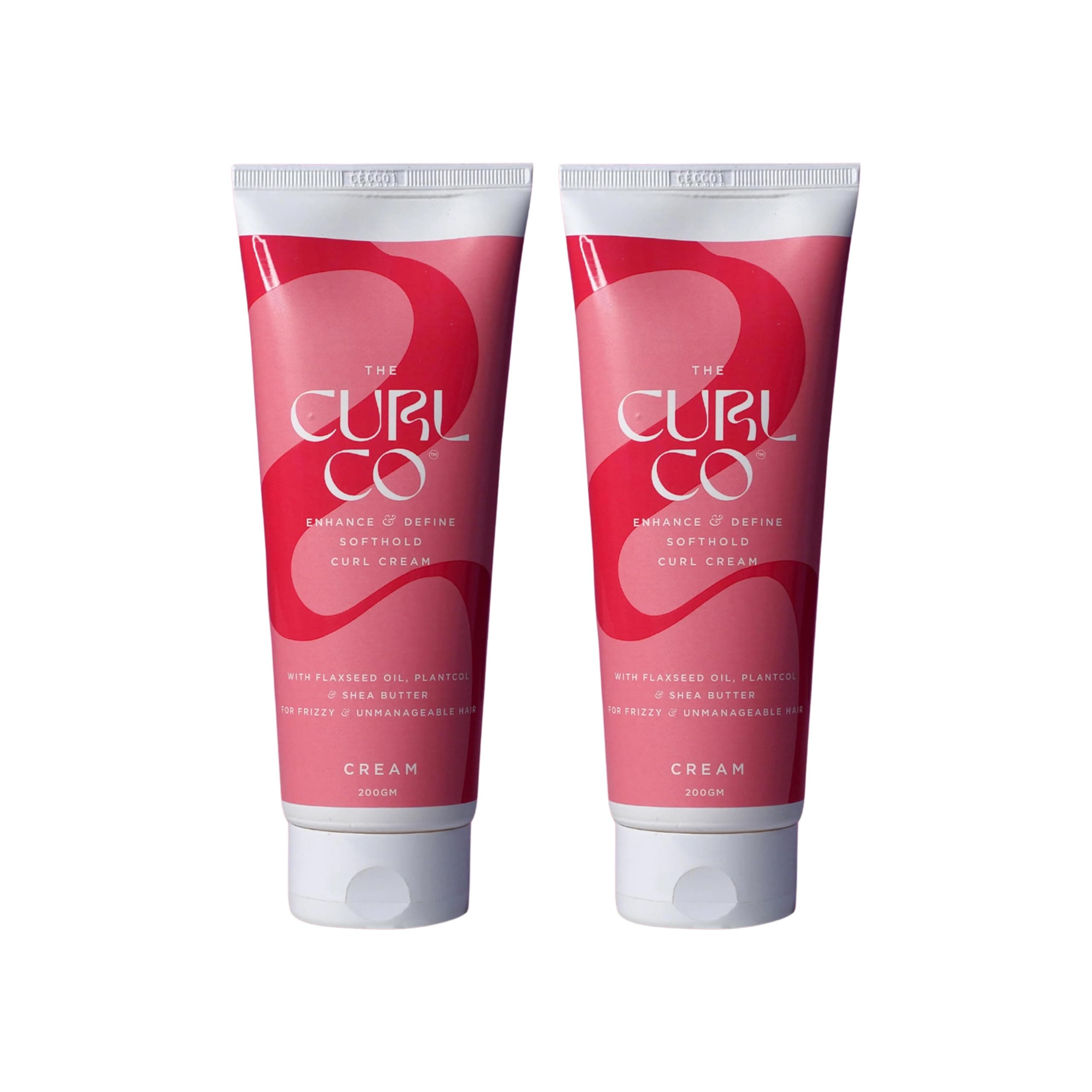 The Curl Co Softhold Curl Cream -Twin Pack | For Dry, Frizzy, Wavy, Curly Hair |2in1 Styling cream with conditioner and soft hold gel | No sulphates, silicones, parabens,mineral oils | 200g Each