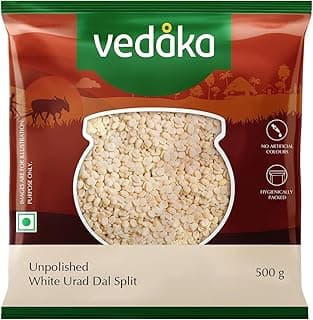 Amazon Brand - Vedaka Unpolished White Urad Dal | Split | 500 G | Popular Urad Dal | Naturally Rich In Protein | Naturally Cholesterol Free