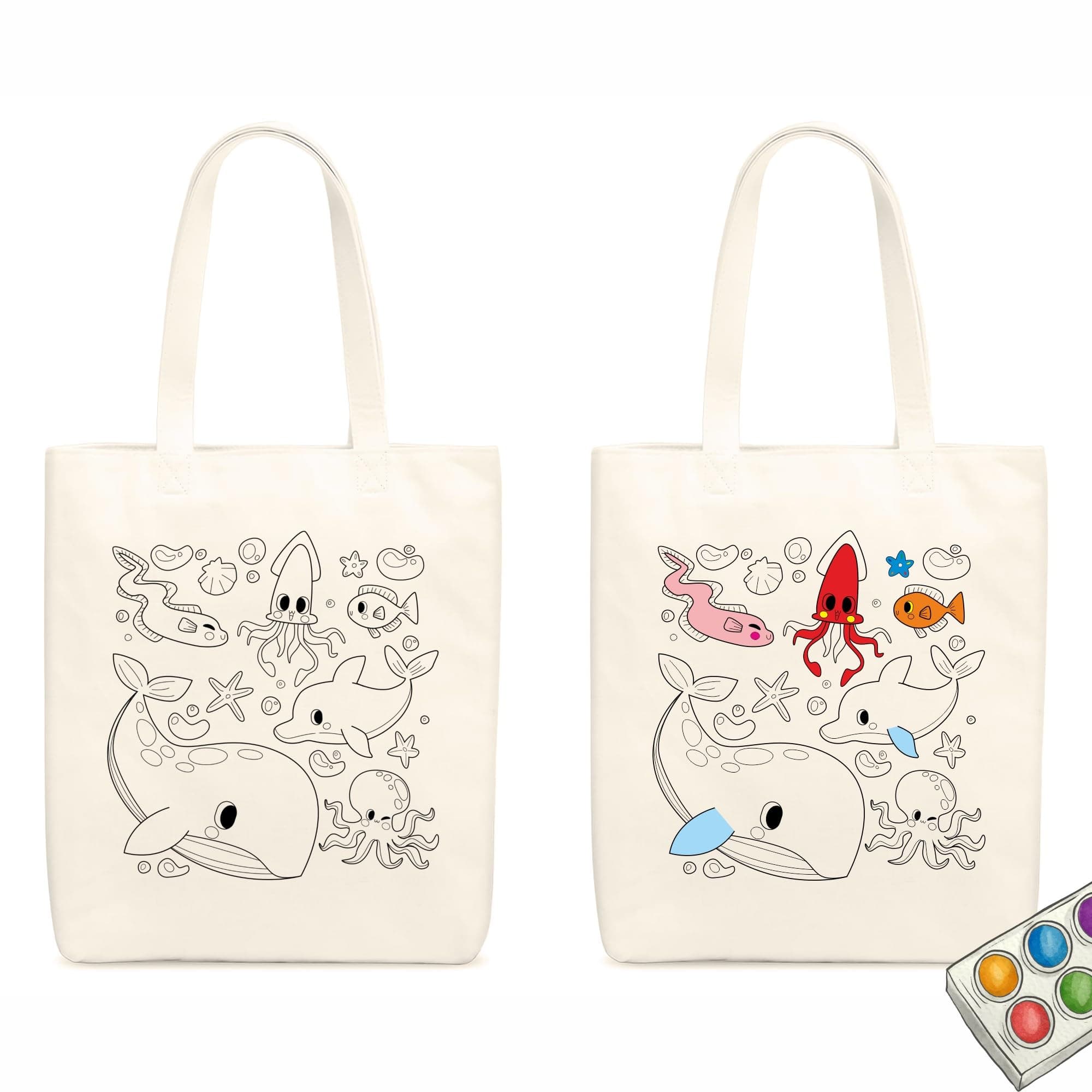 Outline Printed Cotton Canvas White Vertical Women Tote Bag | 300 GSM Cloth |100% Organic Cotton | Shopping/Grocery Bag | Multi-Purpose Bag | Reusable | Return Gift