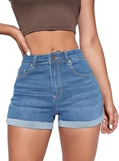 Aahwan Grey Essnce Zipper Fly Cuffed Hem Denim Casual Summer Shorts Women's & Girls