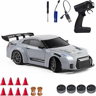 L.O.T TOYS Flare Rc Drifting Car | 20Kmph, 2.4Ghz | Rc Car 4x4, Remote Control Car, Drift Car, Birthday Gift, Boost Mode, Long Range Remote, Hard Plastic Top with LED Head Light (Race Grey)