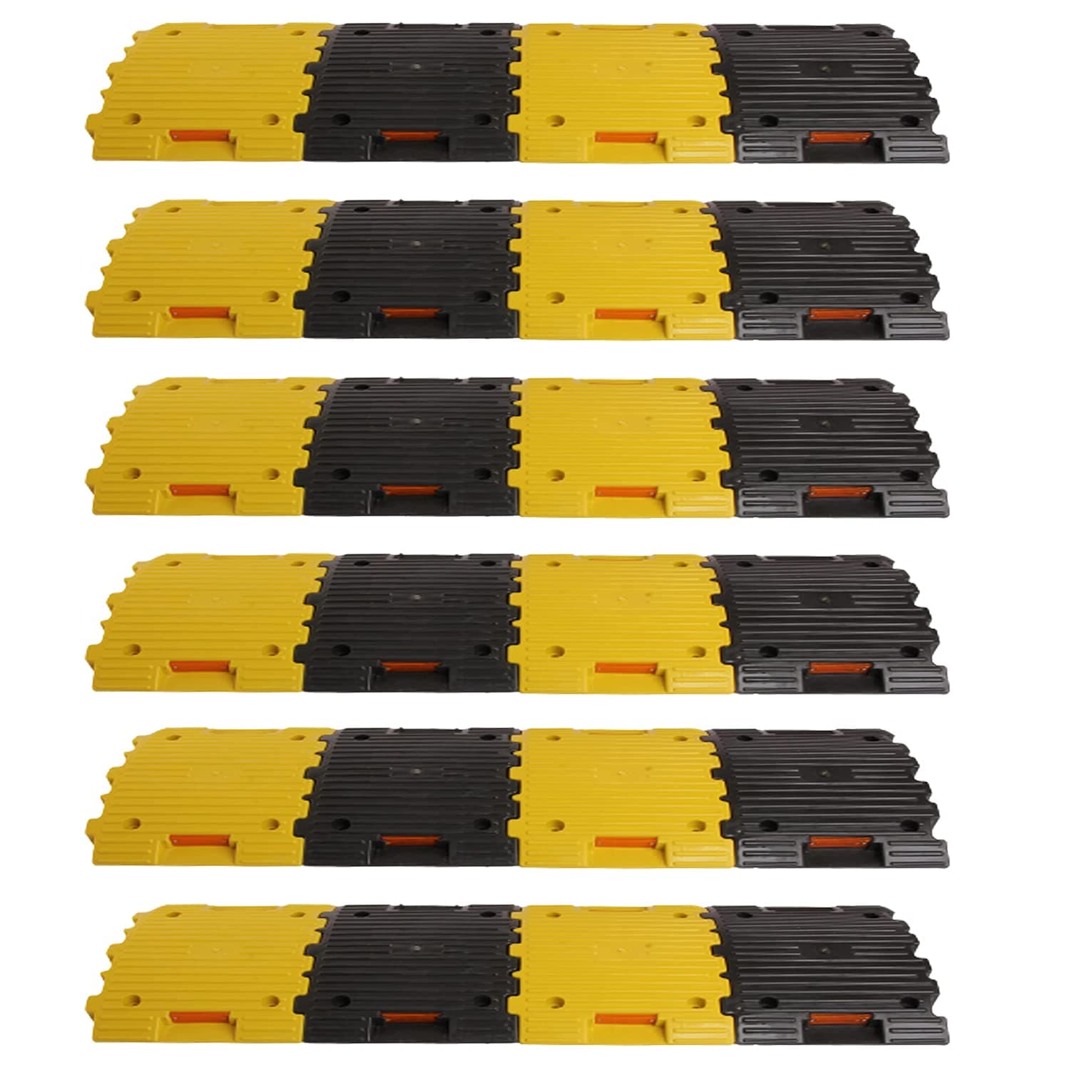 Kunplast Plastic Speed Breaker With Over Load Capacity | 6 Mtr, 50MM, Black and Yellow Speed Hump (12X Yellow - 12X Black)