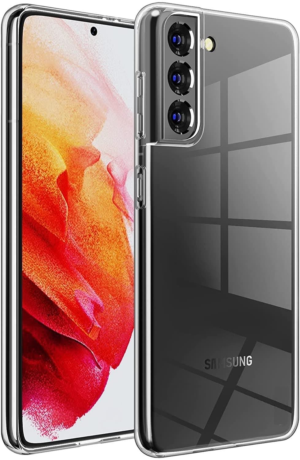 JGD PRODUCTS for Samsung Galaxy S21 5G Premium Transparent Hybrid Soft Slim Dust Proof Back Case Cover with Camera Protection