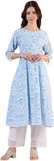 W for Woman Women's Cotton Printed Regular Kurtas