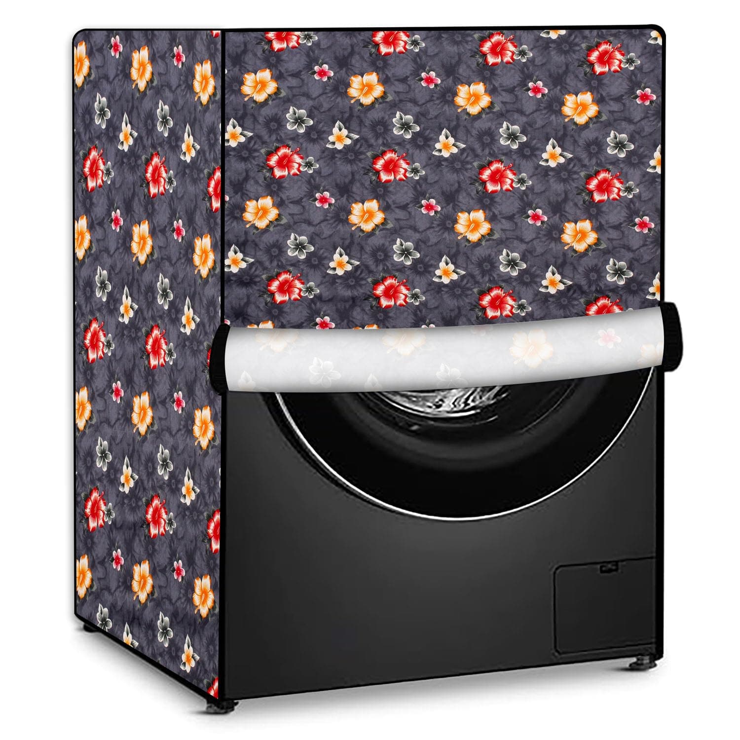Stylista Washing Machine Cover Compatible for LG 8 Kg Fully-Automatic Front Loading FHM1208ZDL Grey