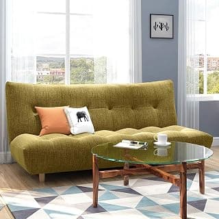 Urban Ladder Palermo 3 Seater Click Clack Sofa Cum Bed in Olive Green Colour