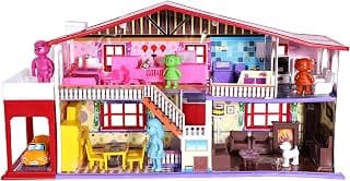 Toyzone My Deluxe Doll House - 50 Pcs | Girls Role Playset | Pretend Play | Dollhouse Accessories | Imaginative Play | Playhouse | For Kids Age 3+ years