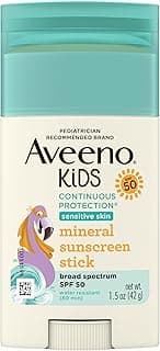 Aveeno Kids Continuous Protection Mineral Sunscreen Stick Spf 50 For All Skins, 42G