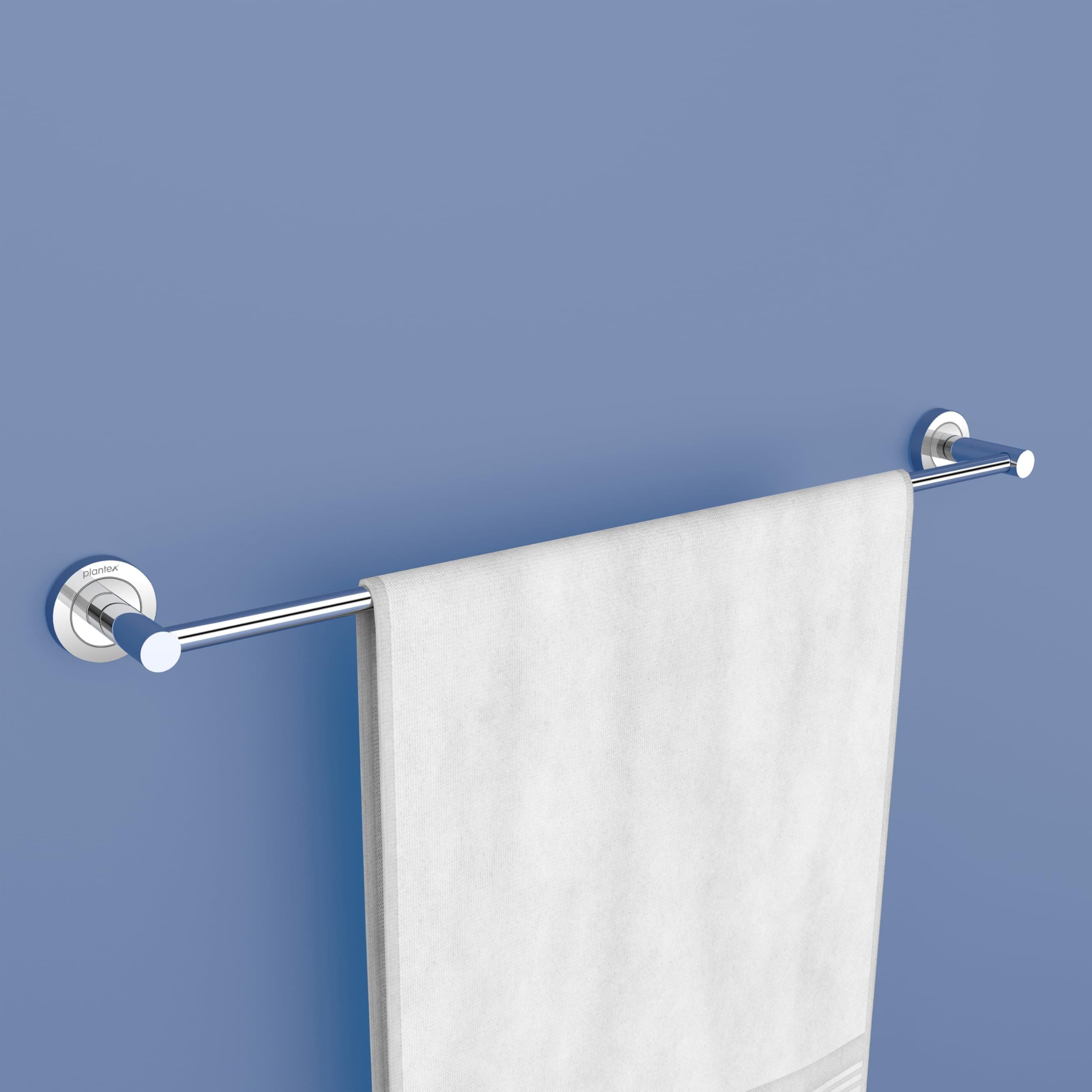 Plantex Stainless Steel Single Towel Rod for Bathroom 24 Inch/Towel Holder/Bathroom Hangers for Clothes/Towel Bar (Pack of 1,Chrome Finish)