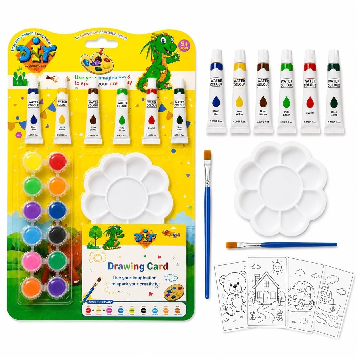 SHIV SHATKTI ENTERPRISE Kids Painting Kit with Water Colors, Paint Brushes & Palette | Art & Craft Drawing Set for Kids, Creative Painting Supplies for Boys & Girls Age 5+ | Art Kit Gift Set