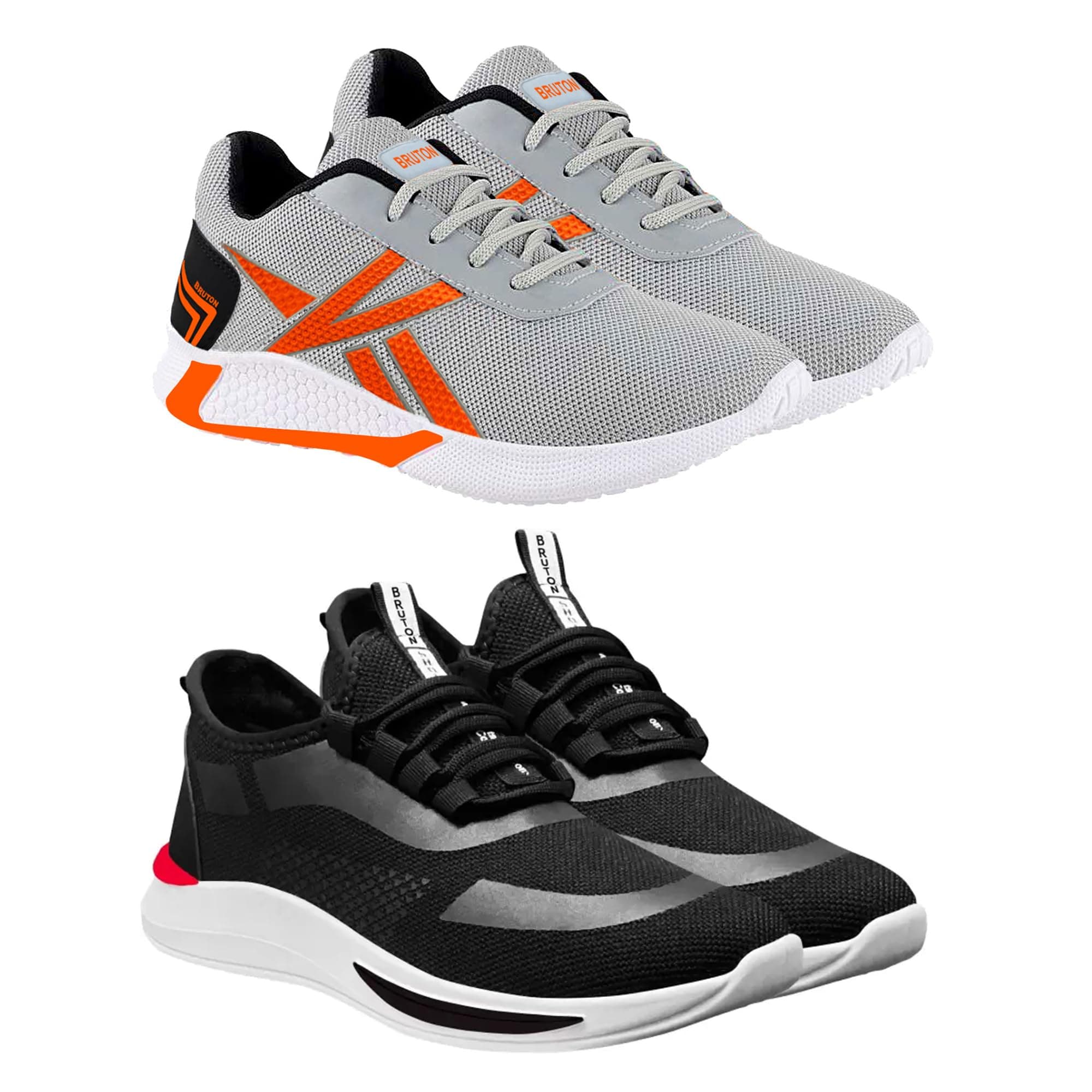 BRUTON Sport Shoes, Gym Shoes, Sports Shoes, Trendy Shoes, Running Shoes for Men (Pack of 2)