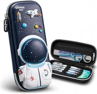 Umadiya 3D Cover Large Capacity Pencil Case Compass with Compartments, School Supply Organizer for Students, Stationery Box, Cosmetic Zip Pouch Bag (1 Unit, Canvas, Multicolor)