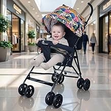 R for Rabbit Pixie Toddles Buggy and Stroller, Baby Stroller and Buggy for Baby, New Born, Kids - Buggy for Kids, Travel Friendly Portable Easy Foldable and Carry, Age 6-36 Months (Black Multi)