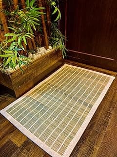 Handwoven Natural Darbha Grass(Original) Kusha Asana Meditation Mat (24x20) inch - Pooja, Yoga & Prayer Mat | Eco-Friendly, Stylish Home Decor